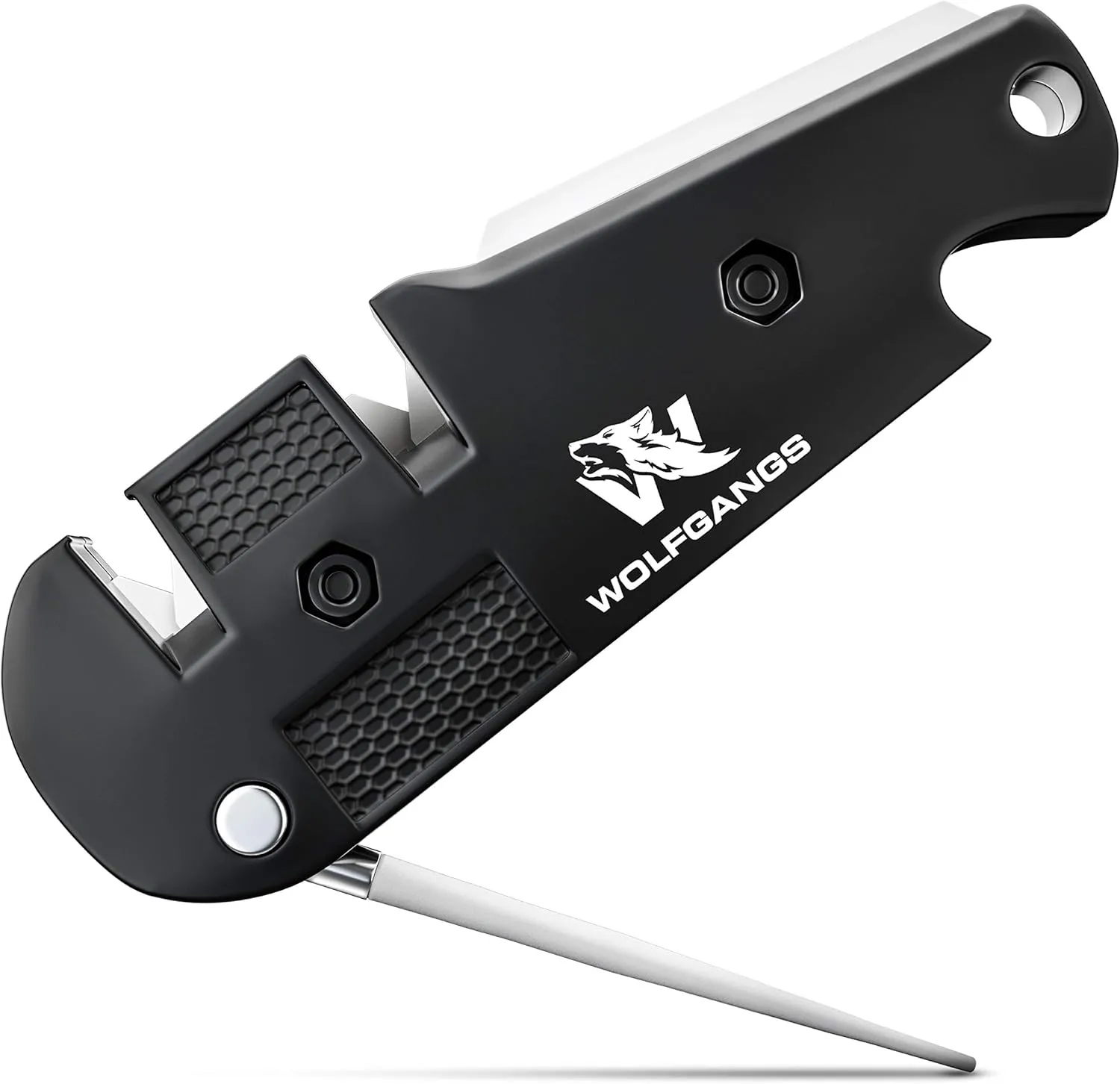 Bild von Wolfgangs KlingenDoktor 5 in 1 Pocket Messer-Schärfer und Survival Werkzeug für verschiedene Klingenarten