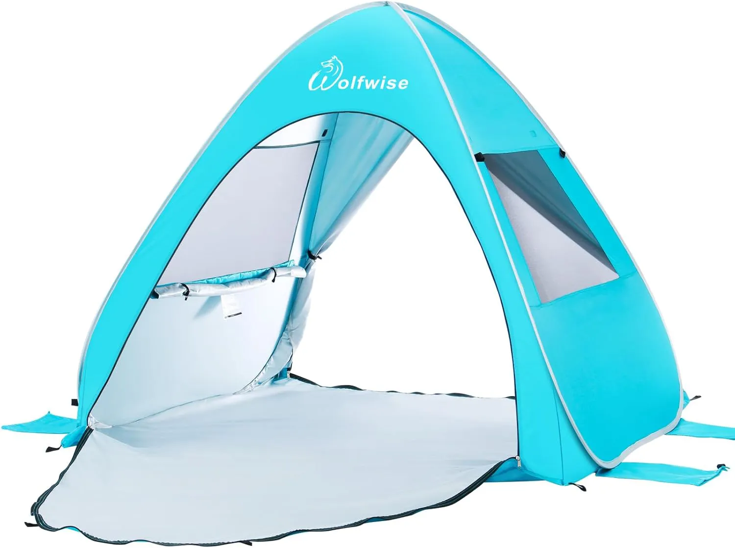 Bild von WolfWise Pop up Strandmuschel für 2-3 Personen mit UV-Schutz 50+, tragbar und ideal für Strand, Garten und Camping