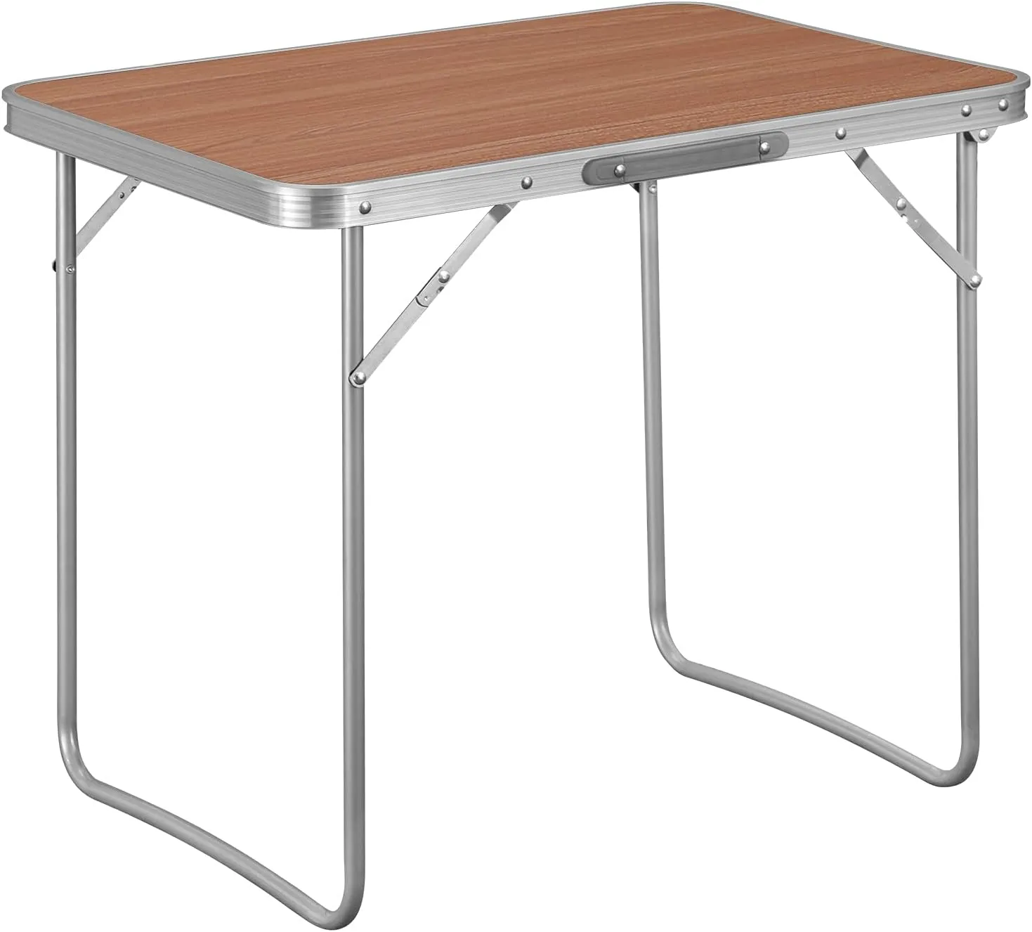 Bild von WOLTU CPT8135ei Klapptisch aus Aluminium und MDF in Eiche, 70x50x60 cm, ideal für Picknick und Strand