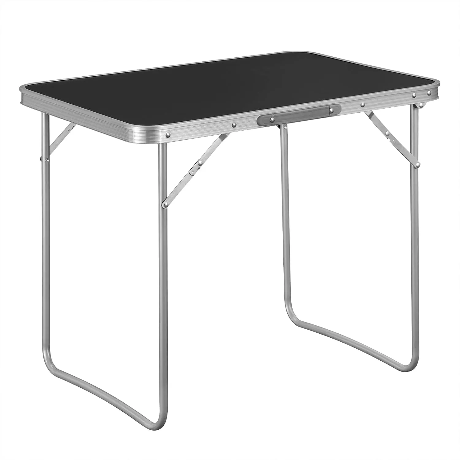 Bild von WOLTU CPT8135sz Klapptisch aus Aluminium und MDF, 70x50x60 cm, zusammenklappbar, ideal für Picknick und Strand, schwarz