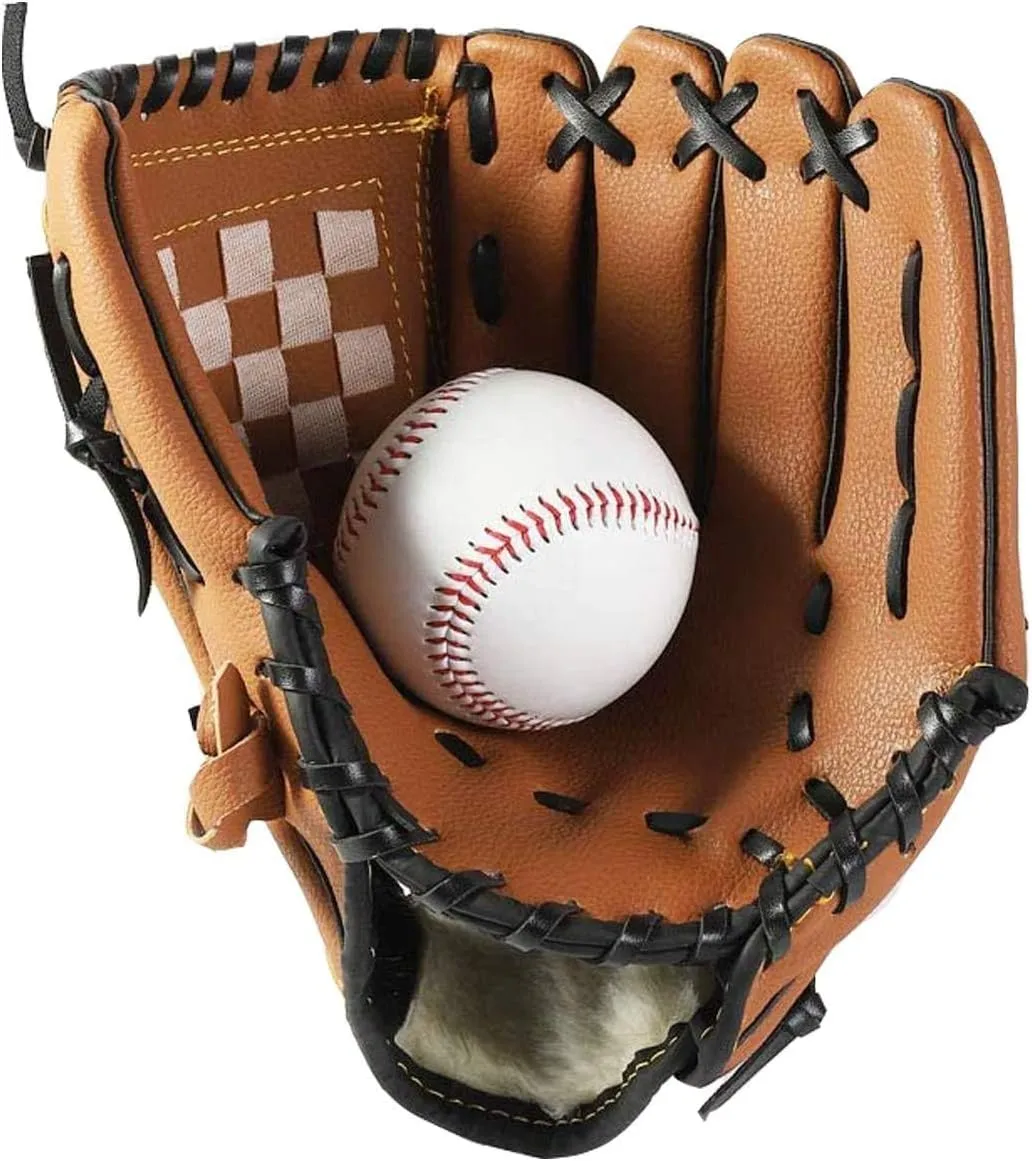 Bild von Wonninek Baseball Handschuhe aus PU-Leder mit Ball für Erwachsene und Kinder, ideal für Training und Wettkampf