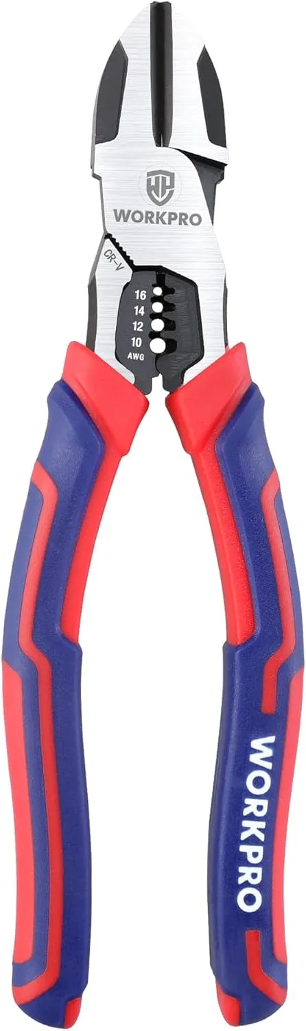 Bild von WORKPRO 2-in-1 Seitenschneider und Abisolierzange 200 mm für harte und weiche Drähte
