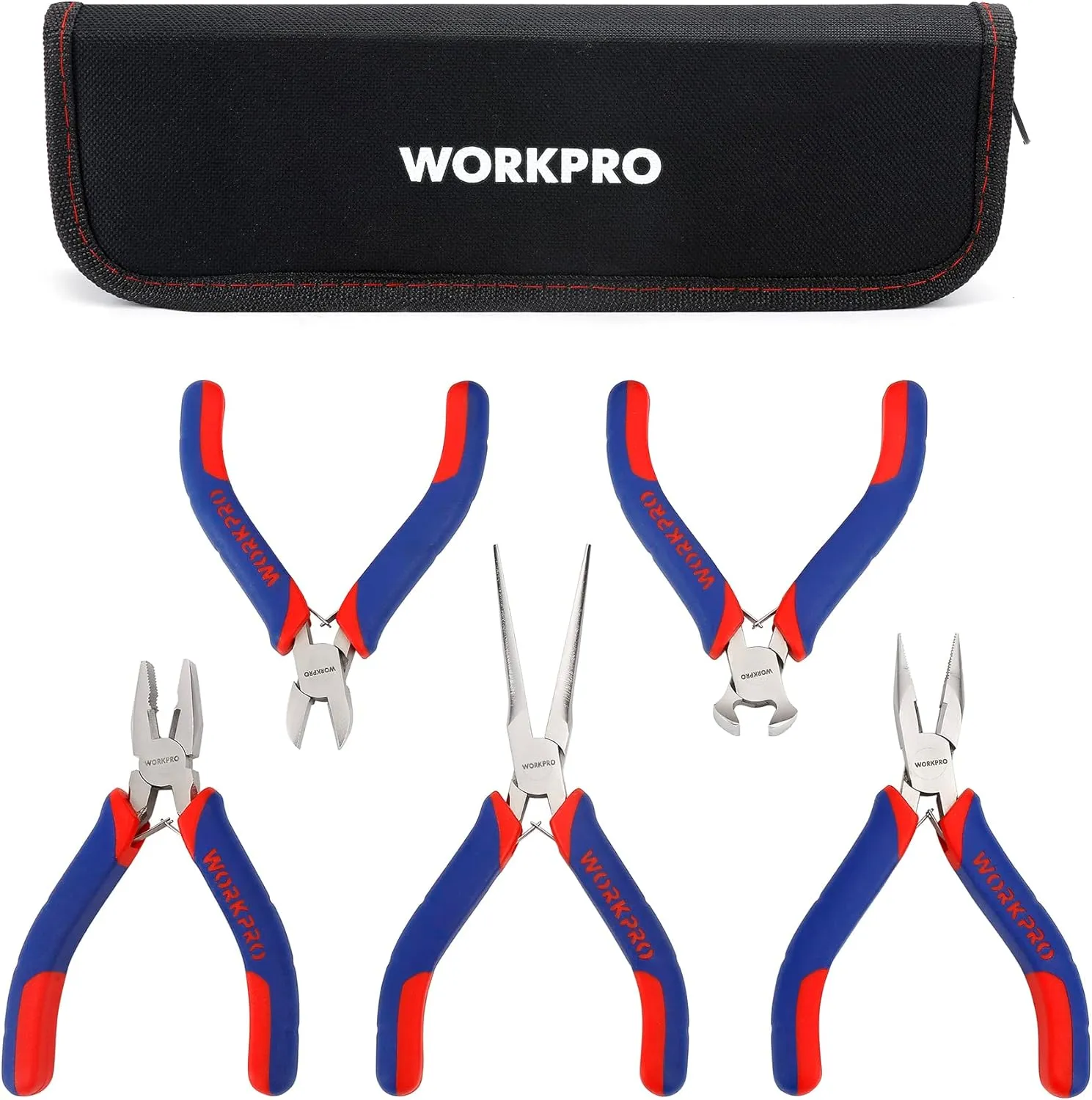 Bild von WORKPRO Mini-Zangen-Set mit 5 Teilen und Organizer-Tasche