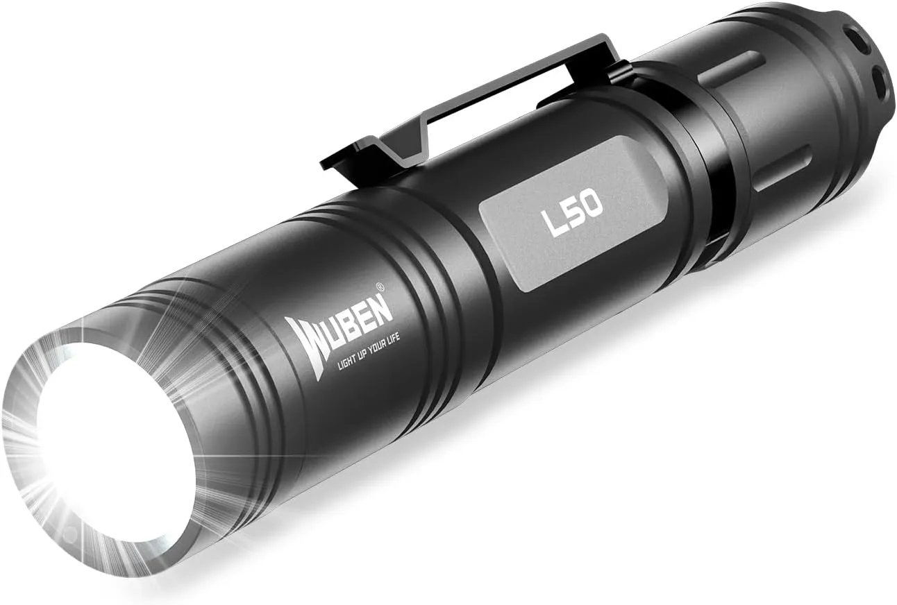 Bild von WUBEN L50 LED Taschenlampe mit 1200 Lumen, 5 Modi, USB-C Aufladung und IP68 Wasserdichtigkeit, ideal für Outdoor-Aktivitäten und Notfälle