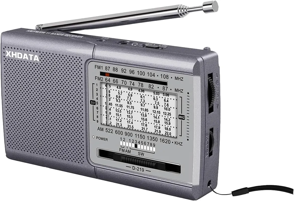 Bild von XHDATA D219 tragbares UKW/FM/AM Radio in Grau für Haushalt und Outdoor Aktivitäten
