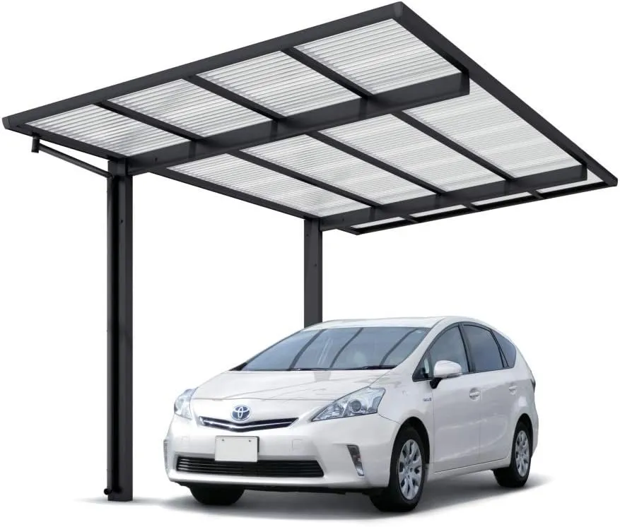 Bild von XIMAX Swingline Carport in Schwarz, Komplettbausatz mit den Maßen 531 x 275 x 283 cm