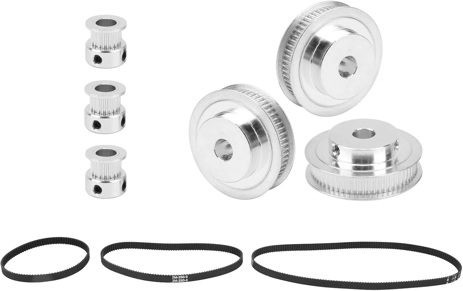Bild von XL Zahnriemen Synchronrad mit 20 und 60 Zähnen sowie 8 mm Bohrung und 2GT Zahnriemen für Fräsmaschinen