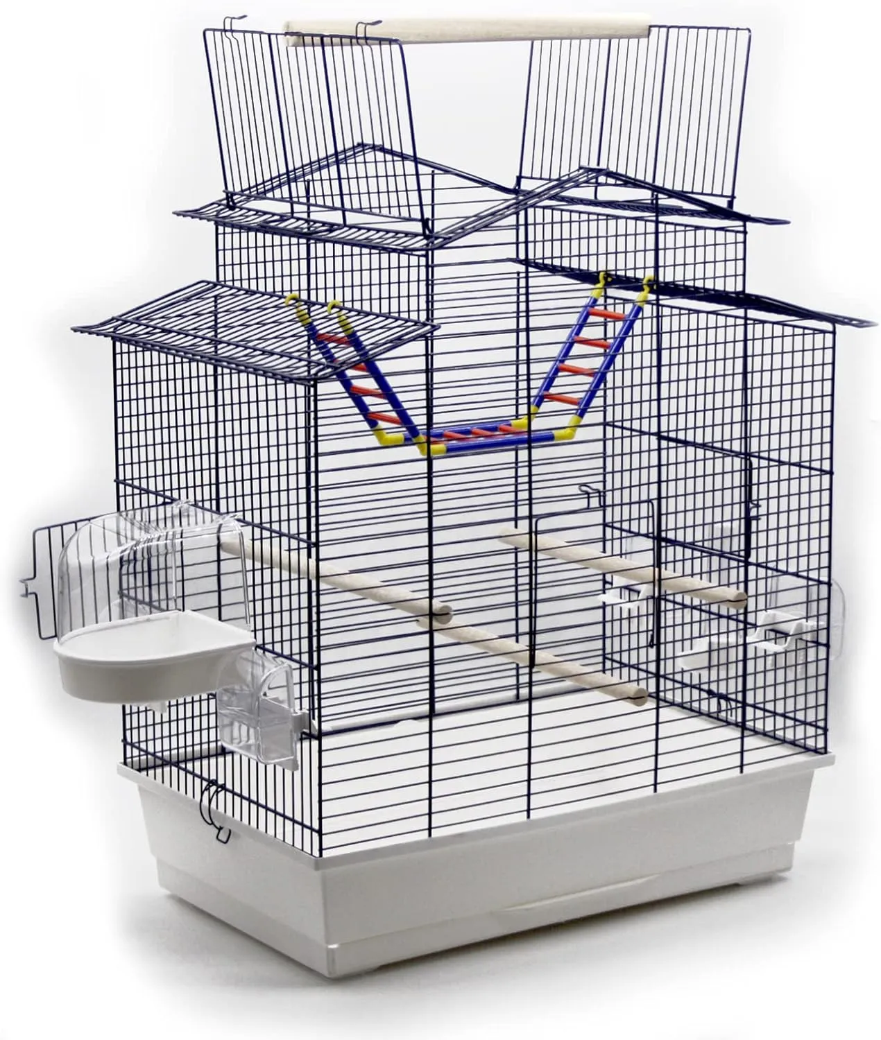 Bild von XXL Vogelkäfig für Wellensittiche und Kanarienvögel mit Freisitz und Zubehör