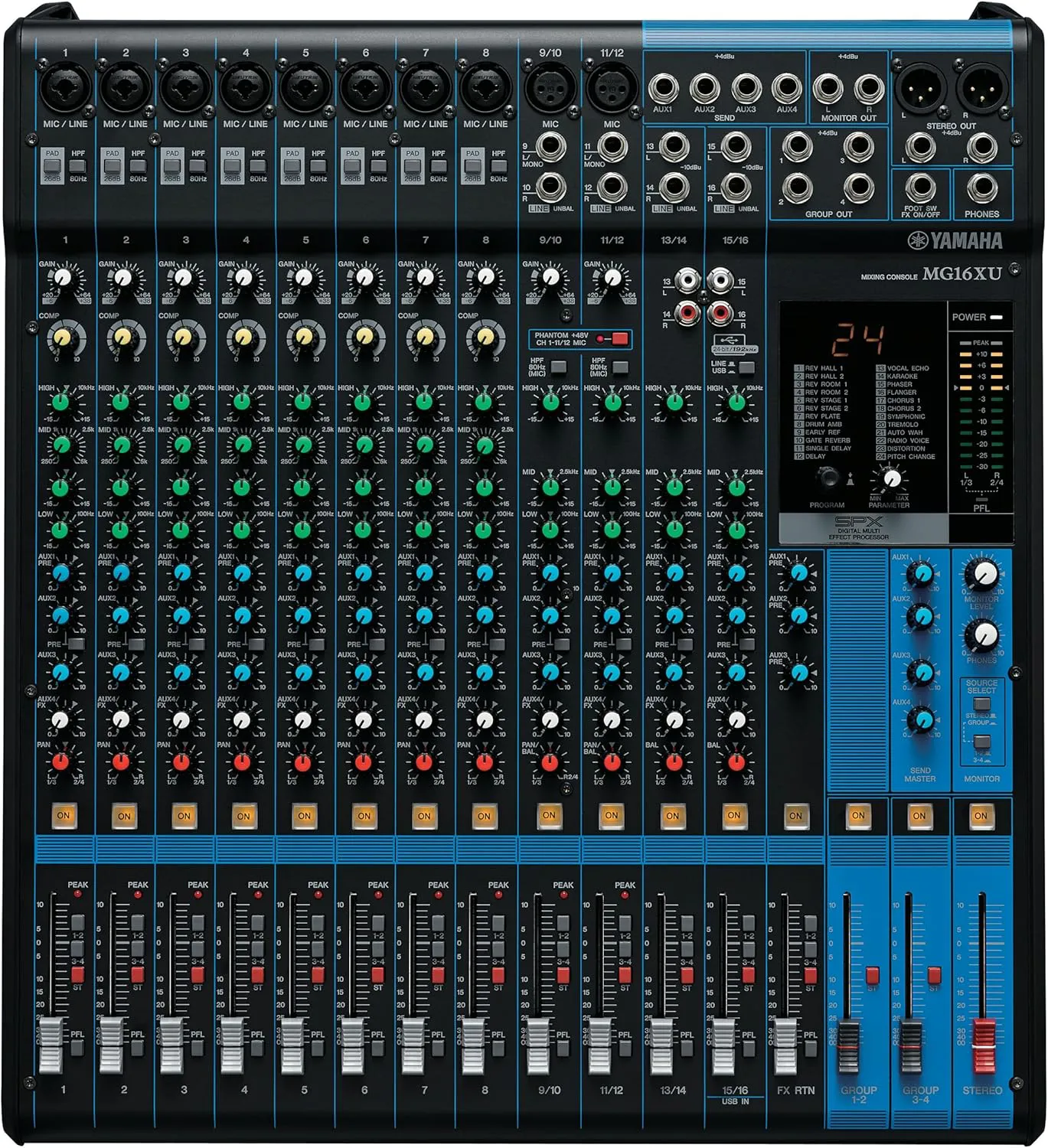 Bild von Yamaha MG16XU Mixer mit 16 Eingängen und 6 Bussen, inklusive Effekten