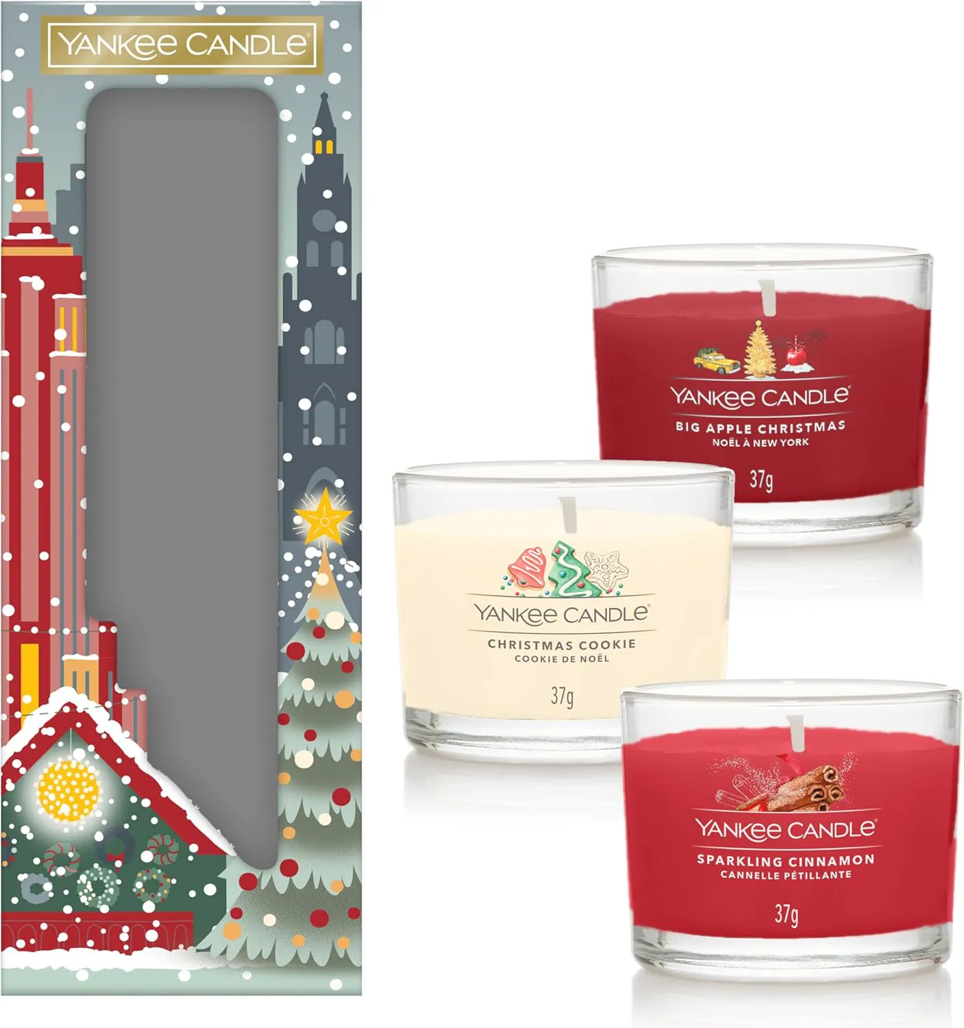 Bild von Yankee Candle Geschenkset mit 3 duftenden Signature Votivkerzen, ideal als Weihnachtsgeschenk für Frauen