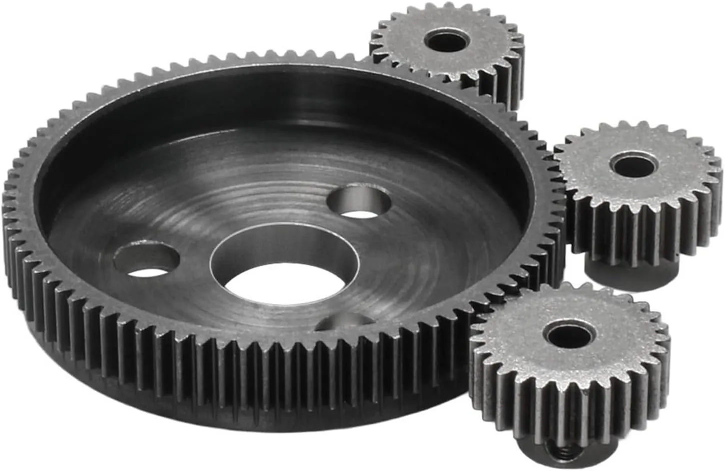 Bild von Yanwuwa 2WD Stirnradgetriebe und Ritzel Zahnradsatz für 1/10 Ferngesteuerte Autos mit Metallgetrieben in den Größen 76T, 83T, 90T und 25/27T