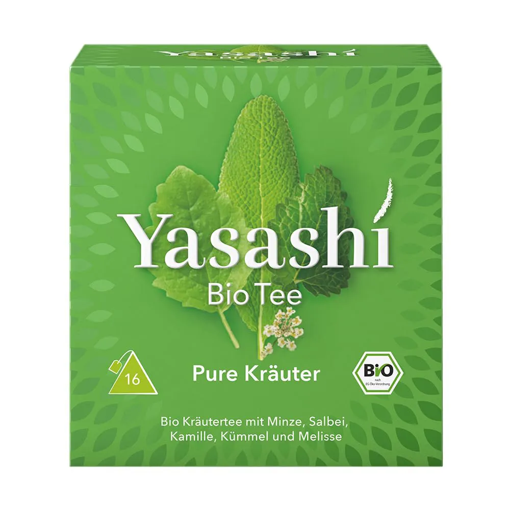 Bild von Yasashi Pure Kräutertee mit 16 Pyramidenbeuteln, glutenfrei, laktosefrei und vegan