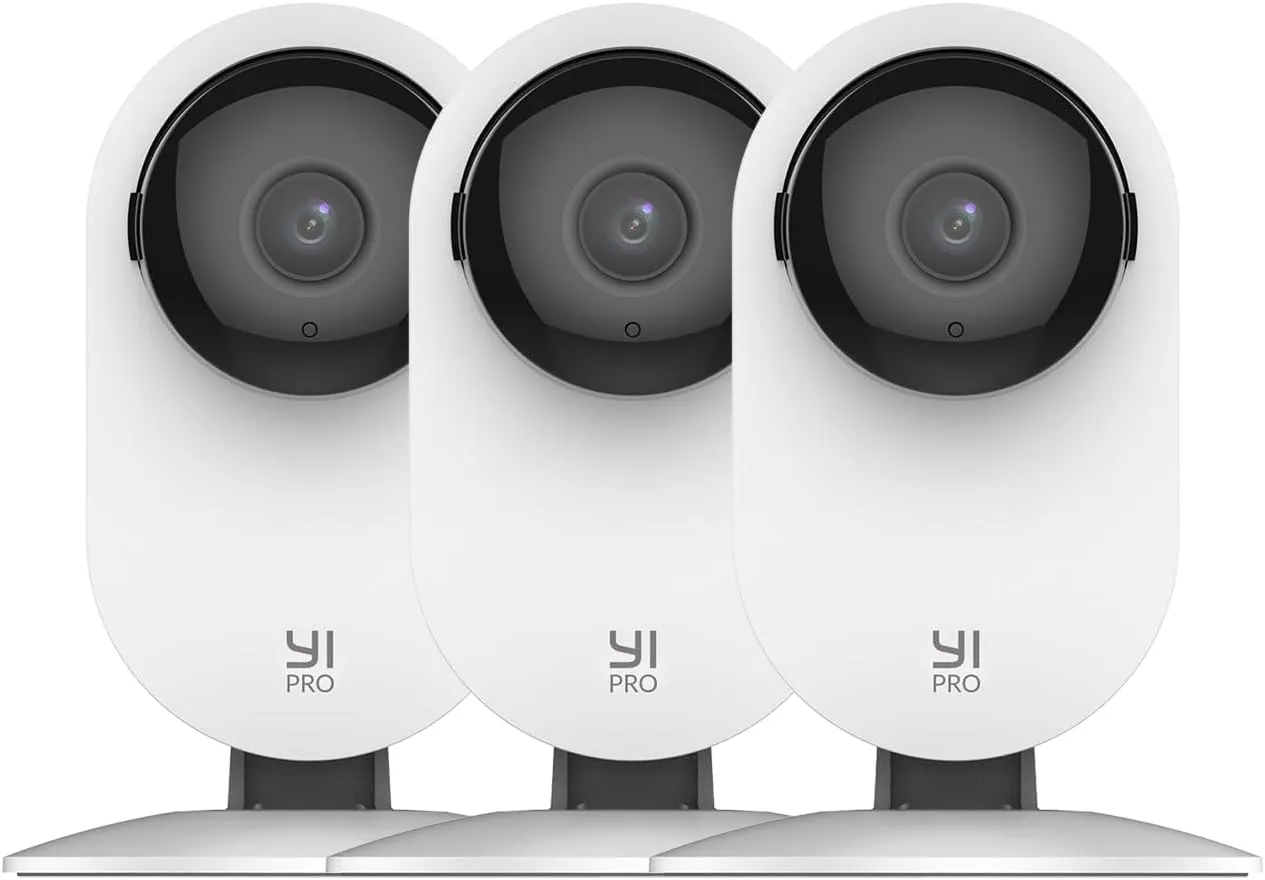 Bild von YI Pro 2K Überwachungskamera Set mit 3 Kameras, WiFi, Bewegungserkennung, 2-Wege-Audio und Nachtsicht für iOS und Android