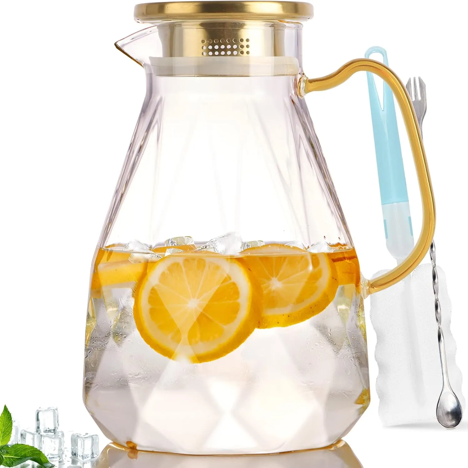 Bild von Yirilan 2,2 Liter Glaskaraffe mit Deckel