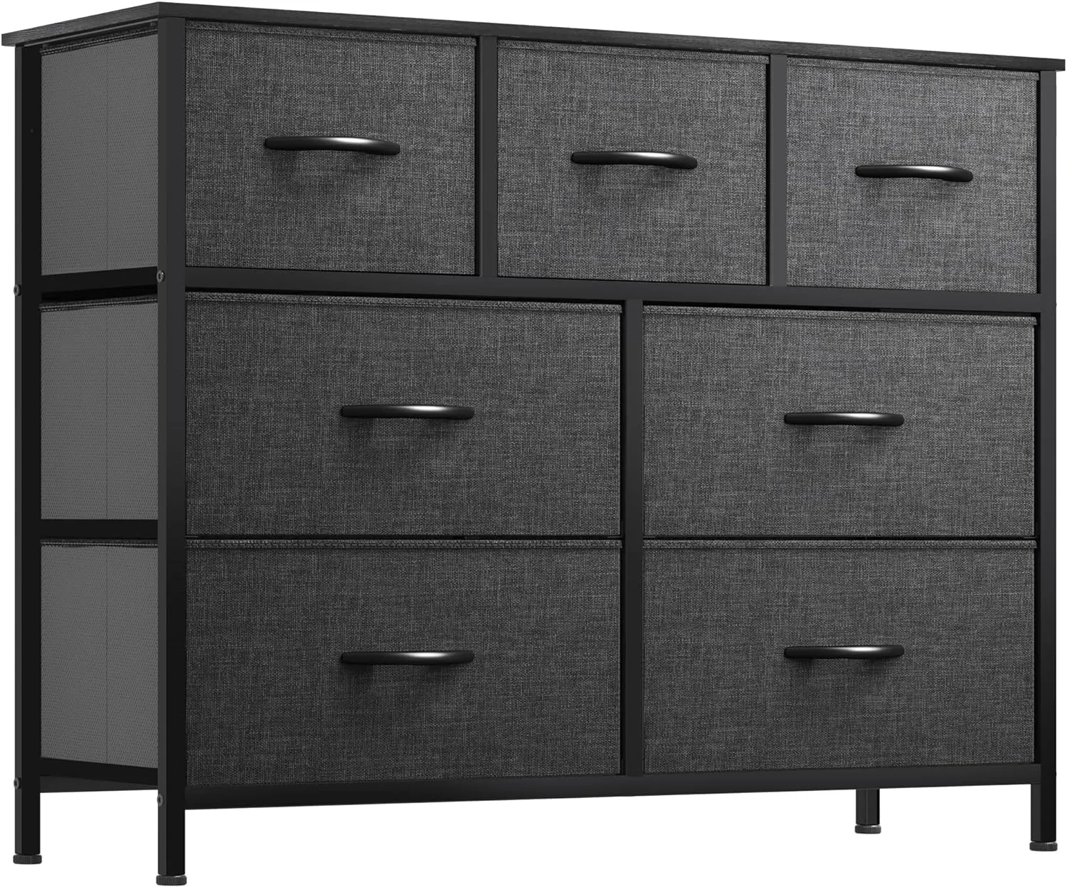 Bild von YITAHOME Aufbewahrungskommode mit 7 Stoffschubladen in Schwarz-Grau