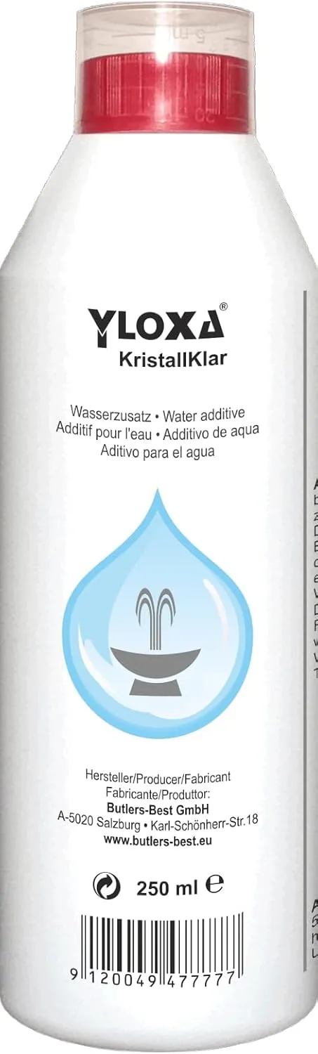 Bild von Yloxa Kristallklar Wasserzusatzkonzentrat 250 ml für Brunnen und Wasserwände