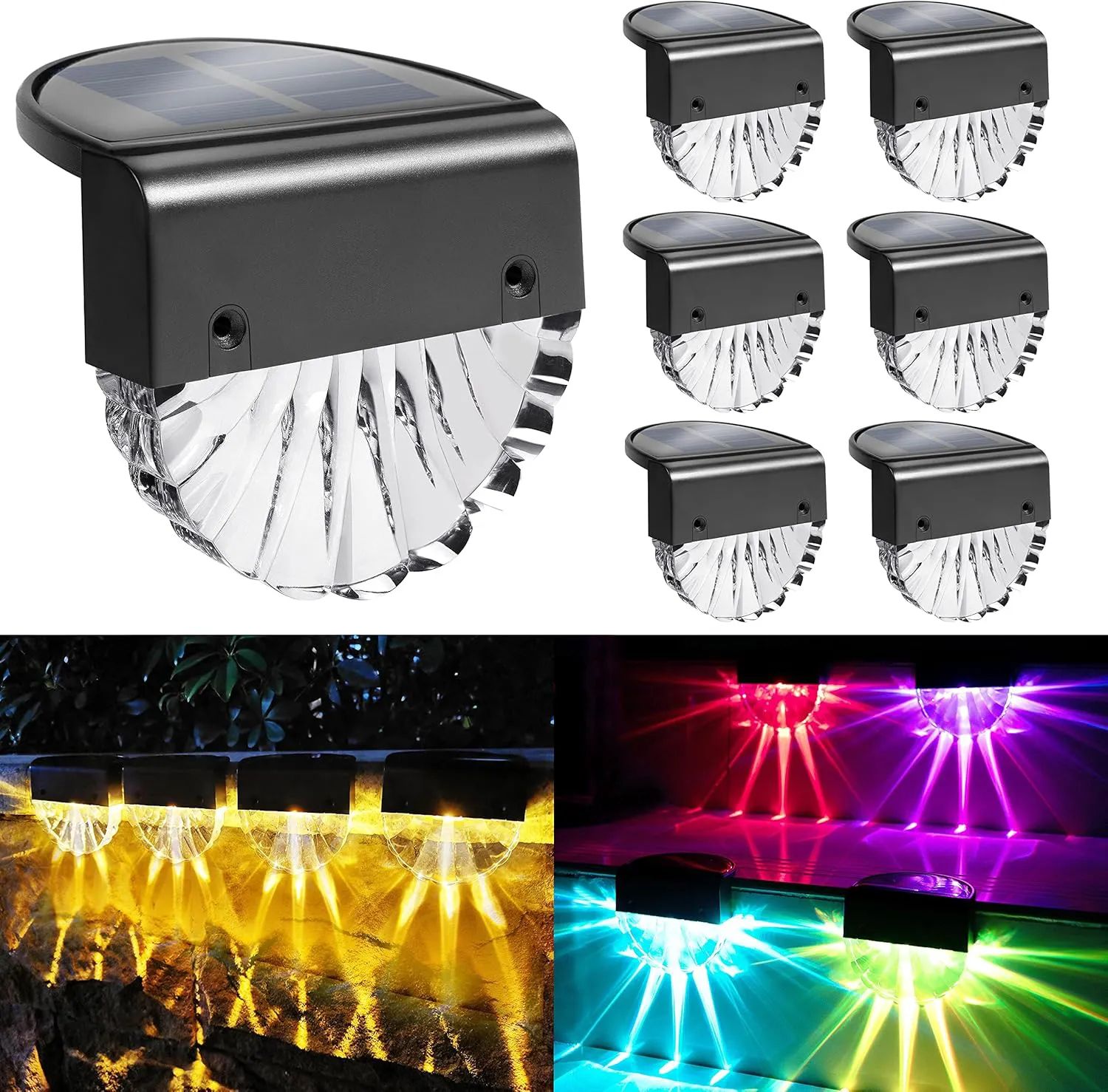 Bild von YOFIG 6er Set Solarlampen für den Außenbereich mit wasserdichtem Design und zwei Modi für Warmweiß und Farbwechsel