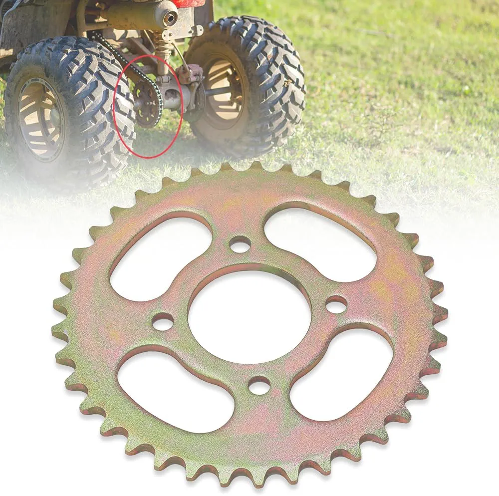 Bild von Yotutun Kettenrad mit 37 Zähnen für 420 Kette aus Stahl, geeignet für Elektrofahrräder, Go Karts, ATVs und Motorräder