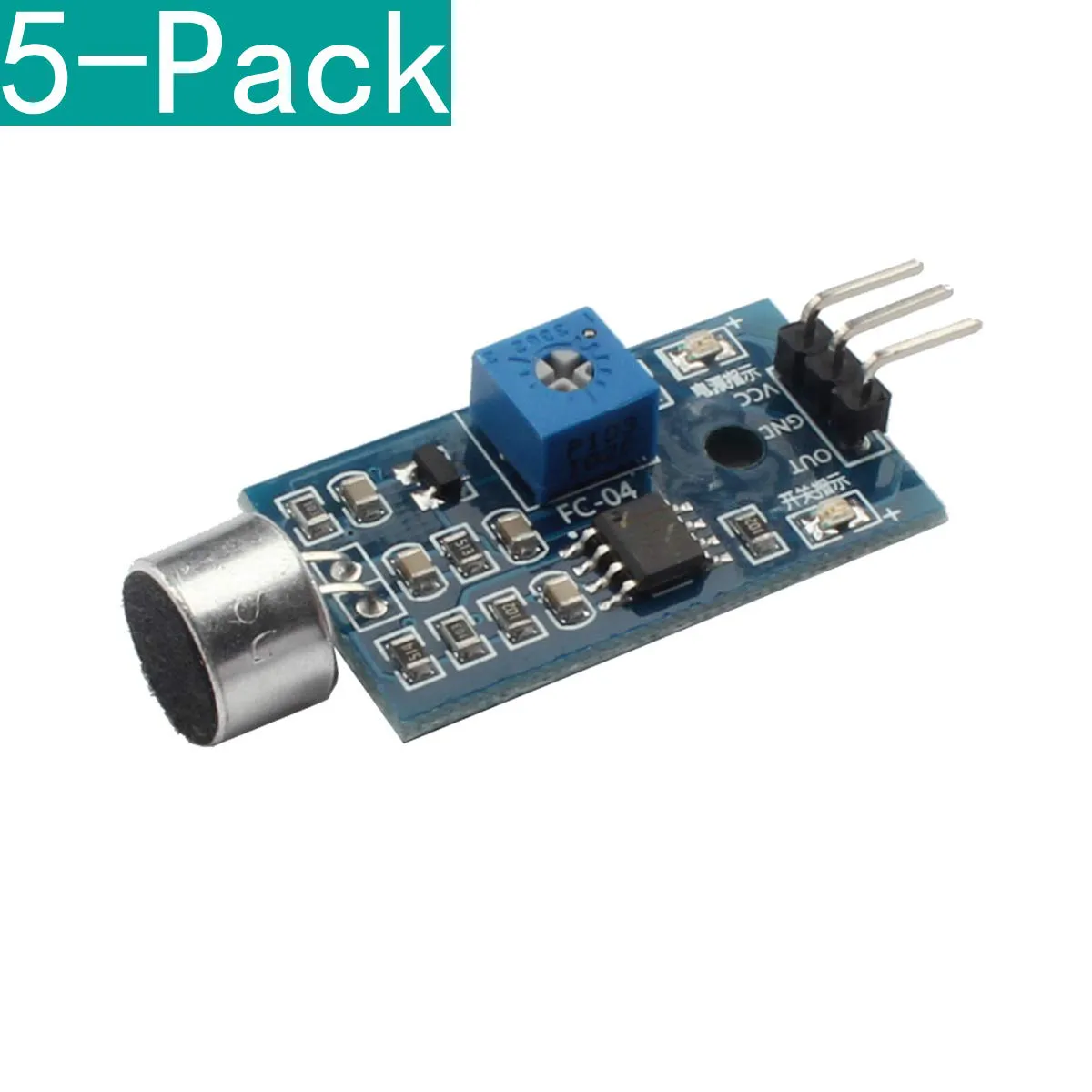 Bild von Youmile 5er-Pack Mikrofon Sensor Erkennungsmodul mit hoher Empfindlichkeit für Arduino AVR PIC