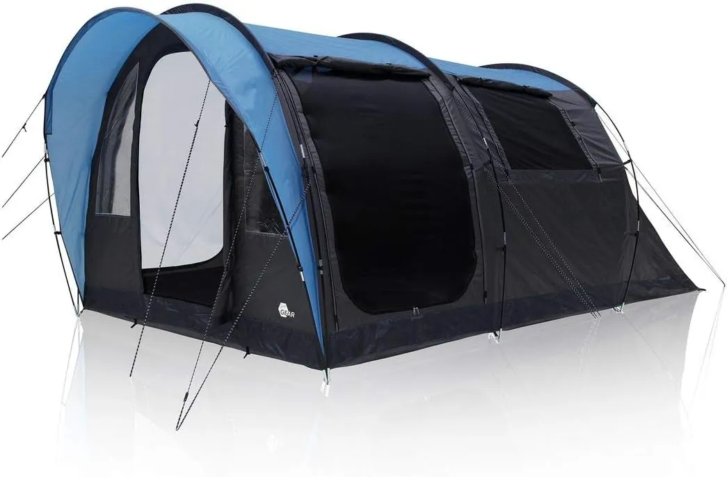 Bild von your GEAR Bora Tunnelzelt für 4 bis 5 Personen mit UV Schutz, dunkler Schlafkabine und großem Wohnraum, wasserdicht mit 5000 mm Wassersäule und Stehhöhe