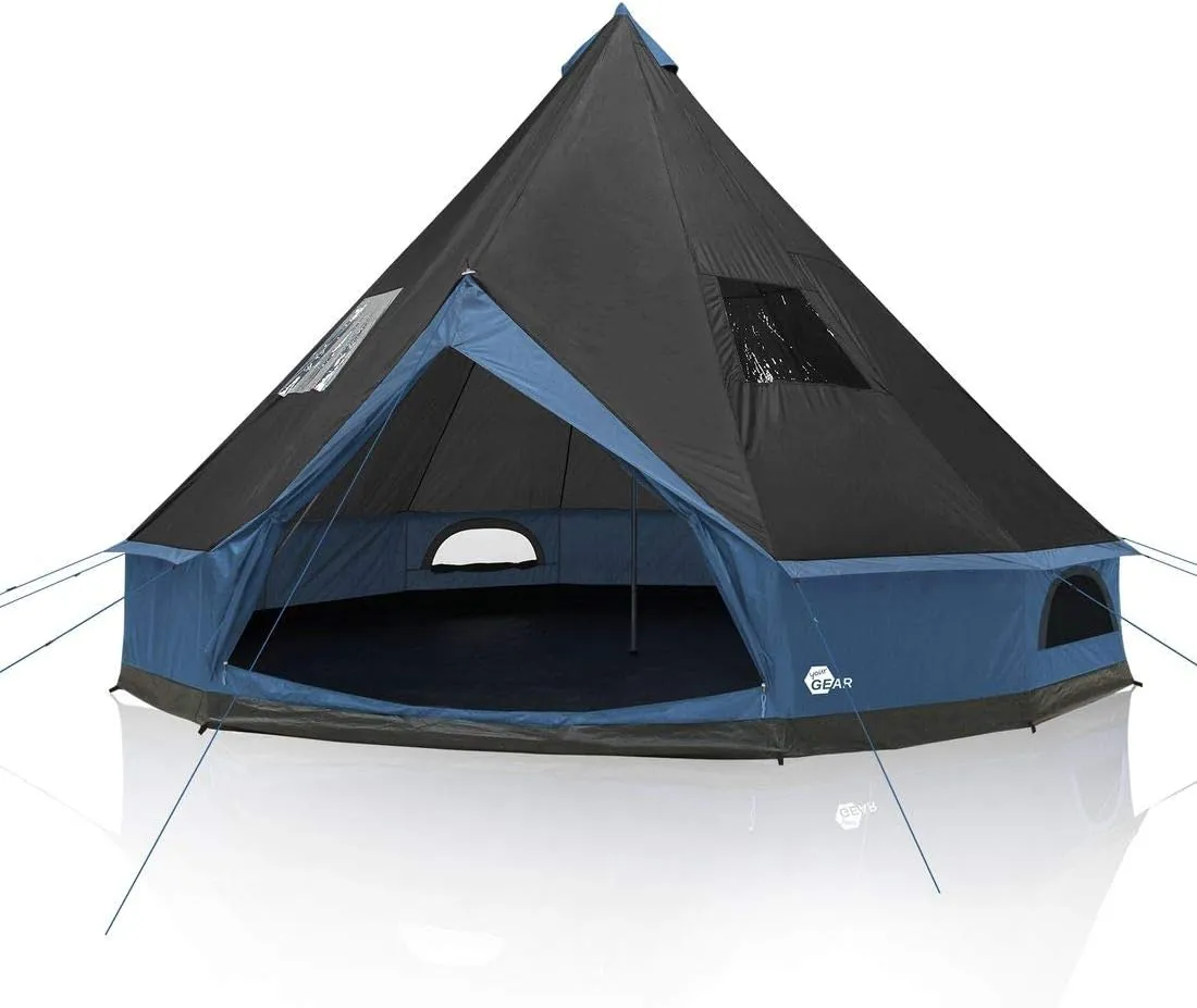 Bild von your GEAR Ravello Zelt für 4-8 Personen in 2 Größen mit 400 cm oder 500 cm Durchmesser, 5000 mm Wassersäule, UV 50+ Schutz und eingenähtem Boden