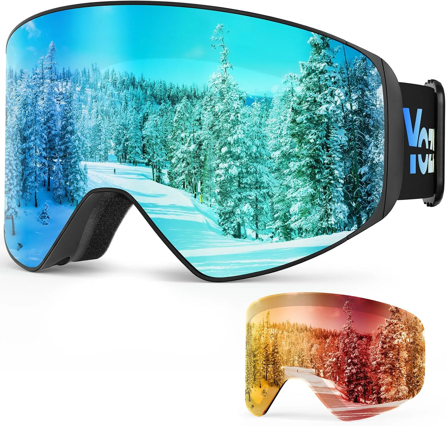 Bild von YOZISS Unisex Skibrille mit UV400 Schutz und Anti-Beschlag für Brillenträger