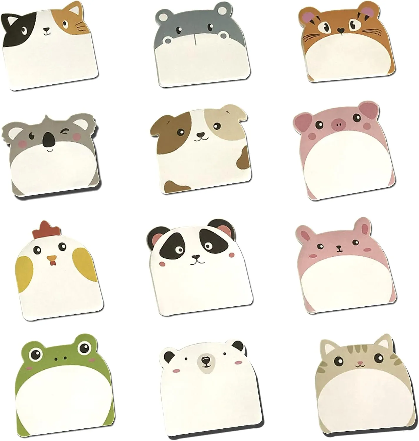 Bild von YPYMOD 12er Set Kinder Haftnotizen mit niedlichen Cartoon-Motiven, selbstklebend, ideal für Schule und Büro, 6 cm x 5,5 cm, insgesamt 360 Blätter