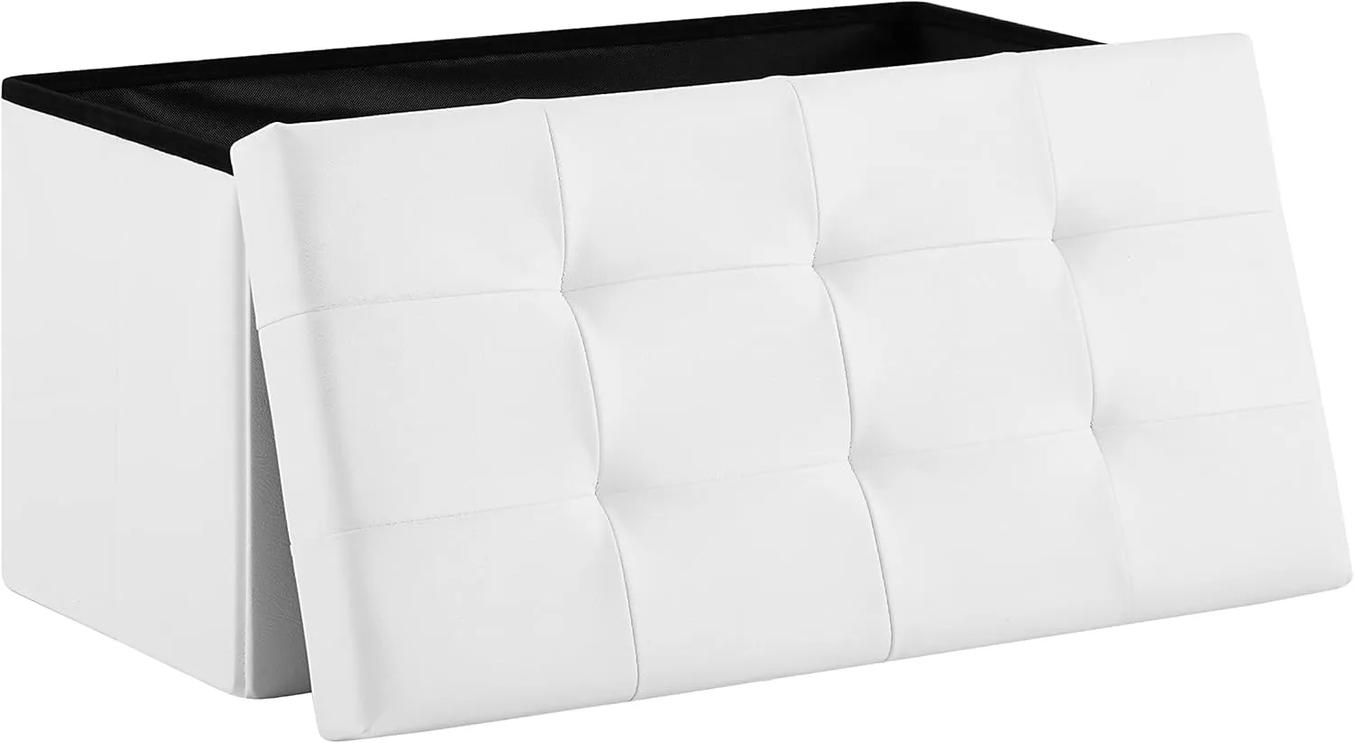 Bild von Zedelmaier faltbare Sitzbank mit Stauraum in Weiß, belastbar bis 300 kg, Maße 76 x 38 x 38 cm