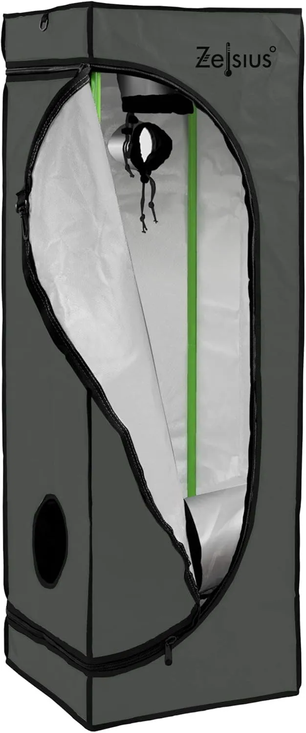 Bild von Zelsius MyHomeGrow Growzelt 40x40x160 cm in Grau für Indoor-Anbau