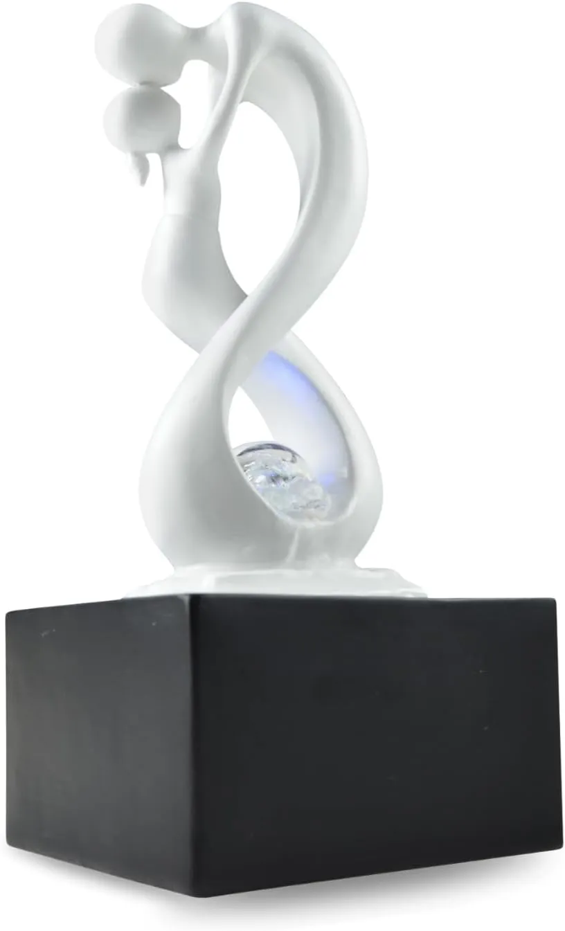 Bild von Zen Light Zimmerbrunnen Amor in Schwarz und Weiß mit LED-Beleuchtung, 31 x 14 x 14 cm
