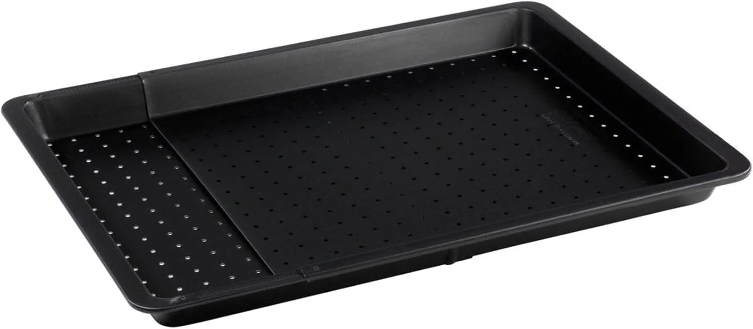 Bild von Zenker Black Metallic perforiertes Backblech ausziehbar für Baguettes, Kuchen und Pizza in der Größe 52-37x33 cm
