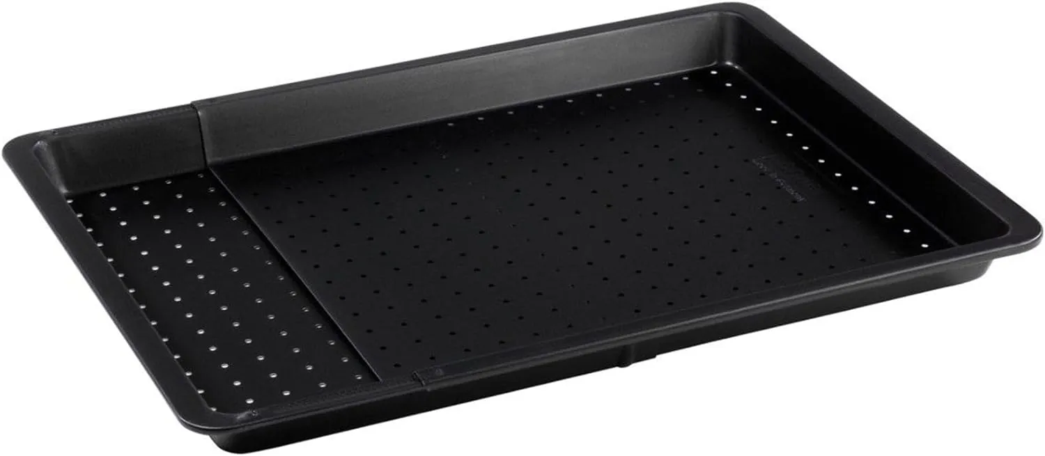 Bild von Zenker Black Metallic perforiertes Backblech ausziehbar für Baguettes, Kuchen und Pizza in der Größe 52 bis 37 x 33 cm