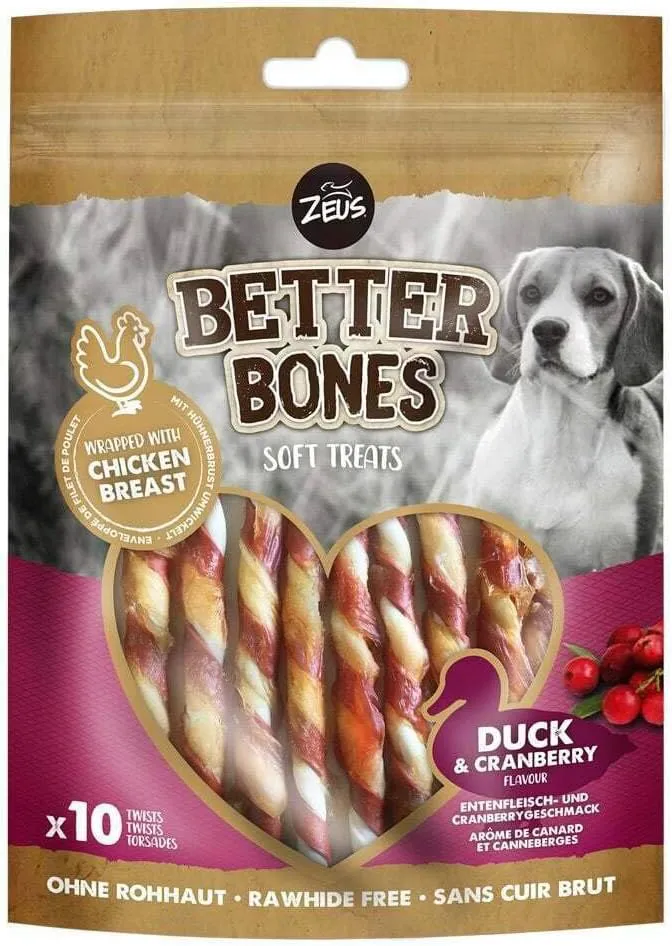 Bild von Zeus BetterBones Kaustangen für Hunde mit Entenfleisch und Cranberrygeschmack, 10 cm, 114 g im Einzelpack