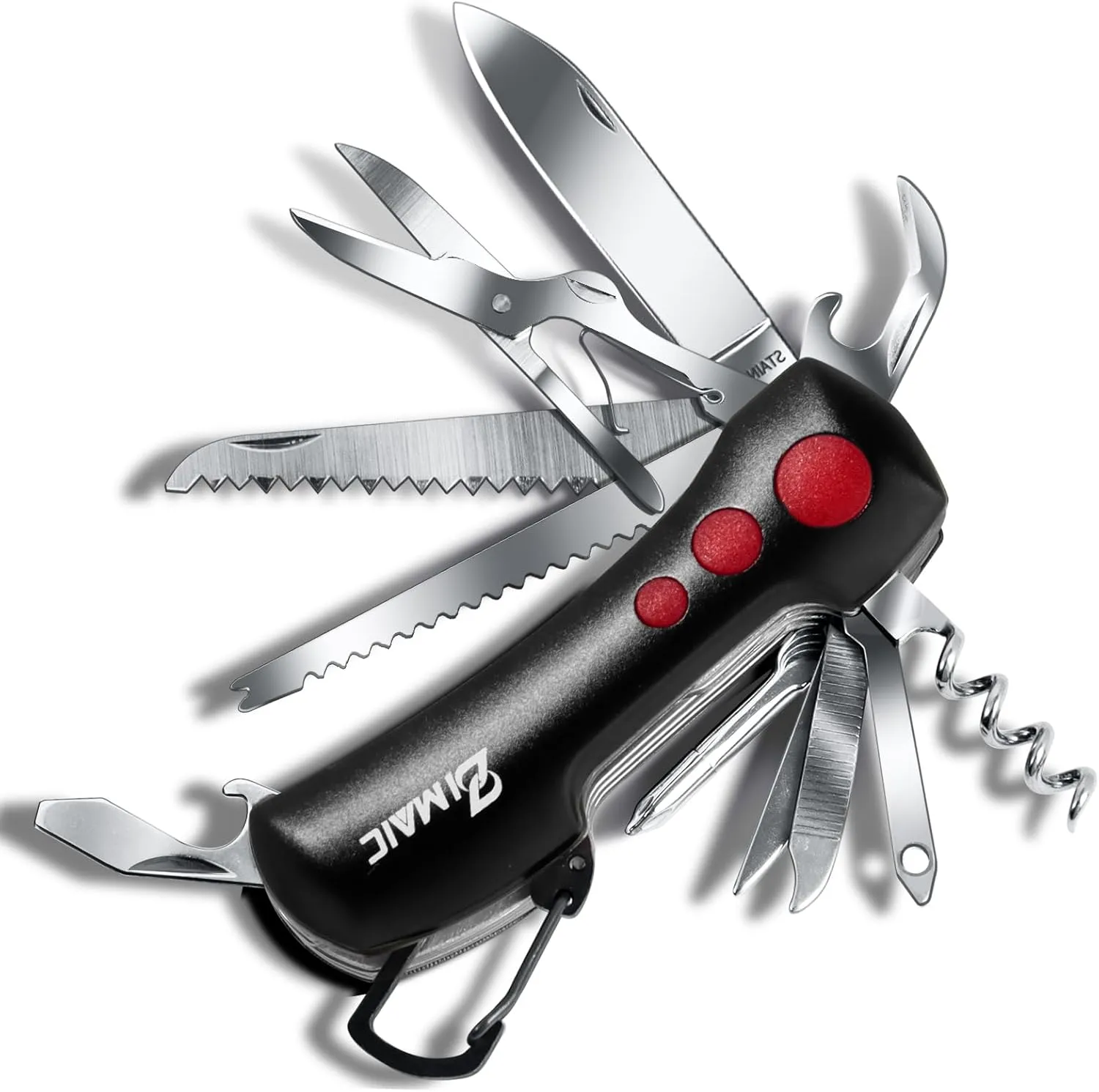 Bild von ZIMAIC Multitool Taschenmesser mit 15 Funktionen für Camping und Notfälle
