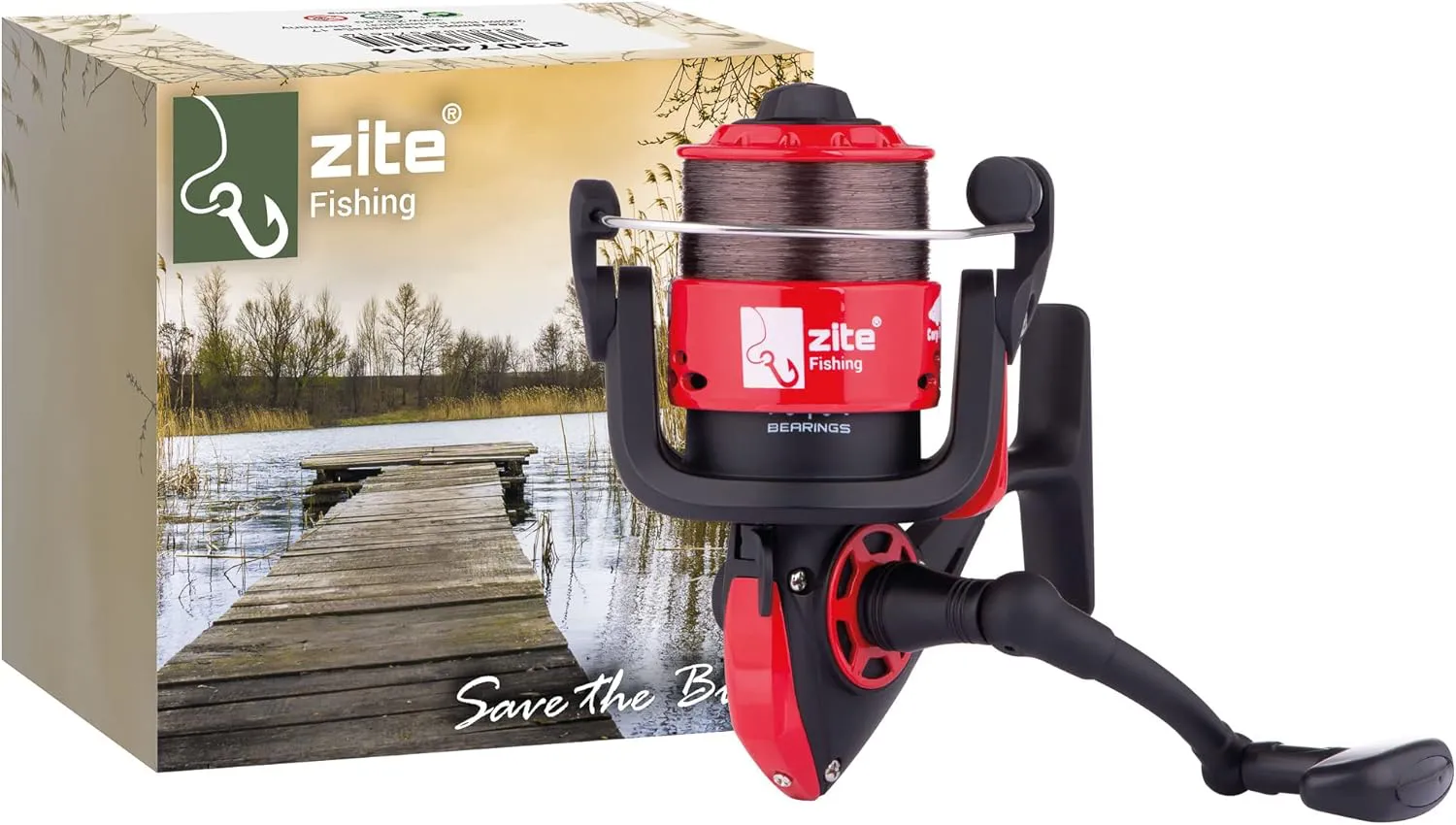 Bild von Zite Fishing Stationärrolle mit monofiler Schnur und Freilauf für Karpfen- und Forellenangeln