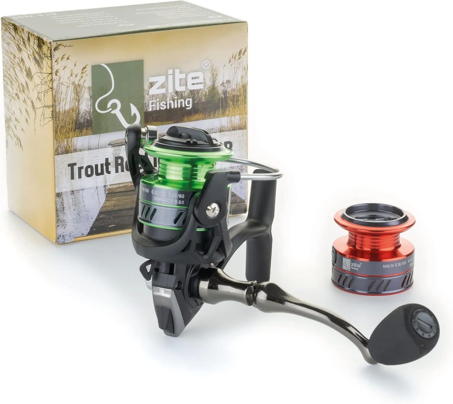 Bild von Zite Fishing Ultra Light Angelrolle 1000 mit 3+1 Kugellagern und 2 Aluminiumspulen für das Angeln mit Spoons und Gummiködern