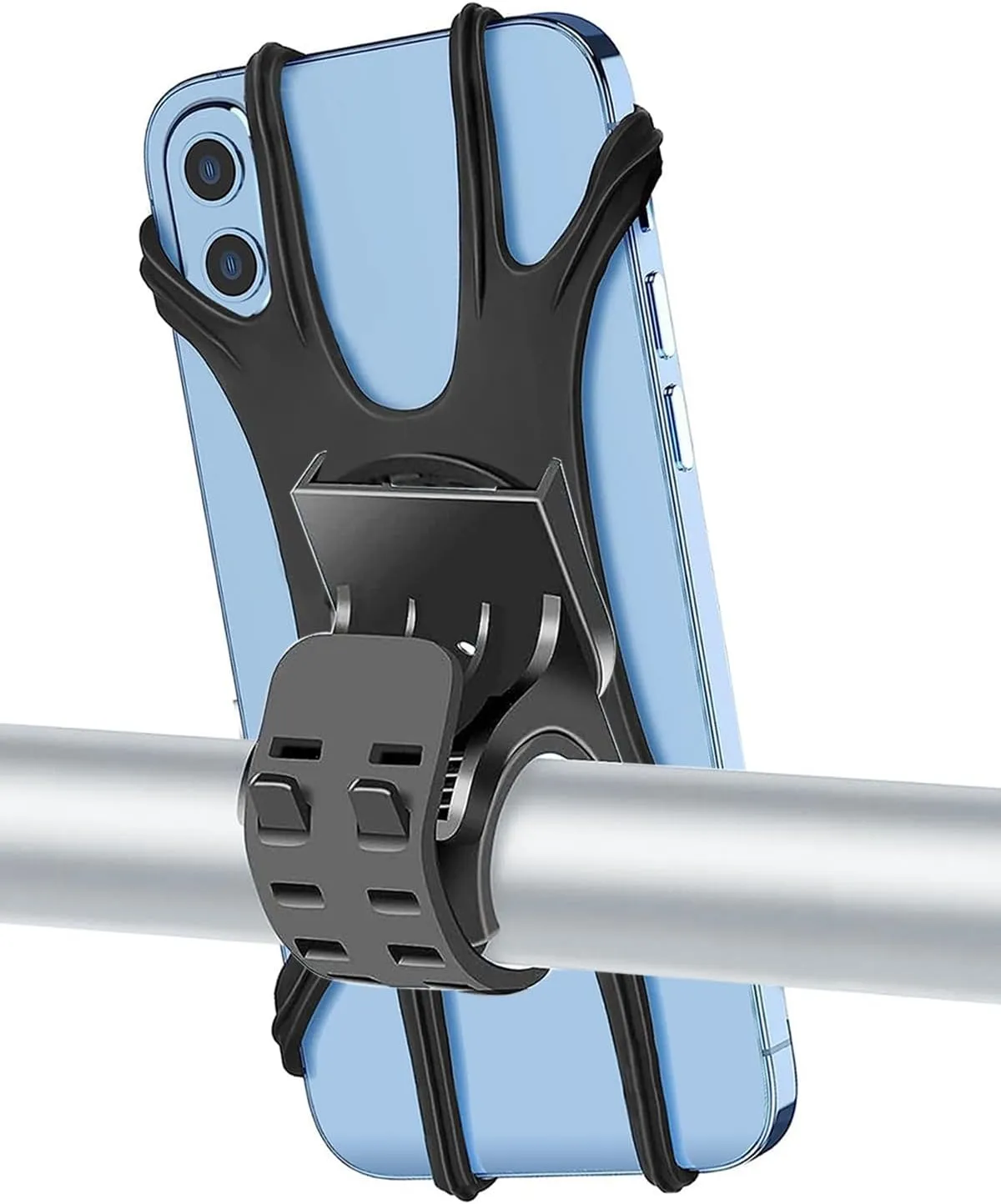 Bild von Zoeley Universal Handyhalterung für Fahrrad und Motorrad mit 360 Grad Drehung und Anti-Vibrationssilicon für Smartphones von 4 bis 7 Zoll in Schwarz
