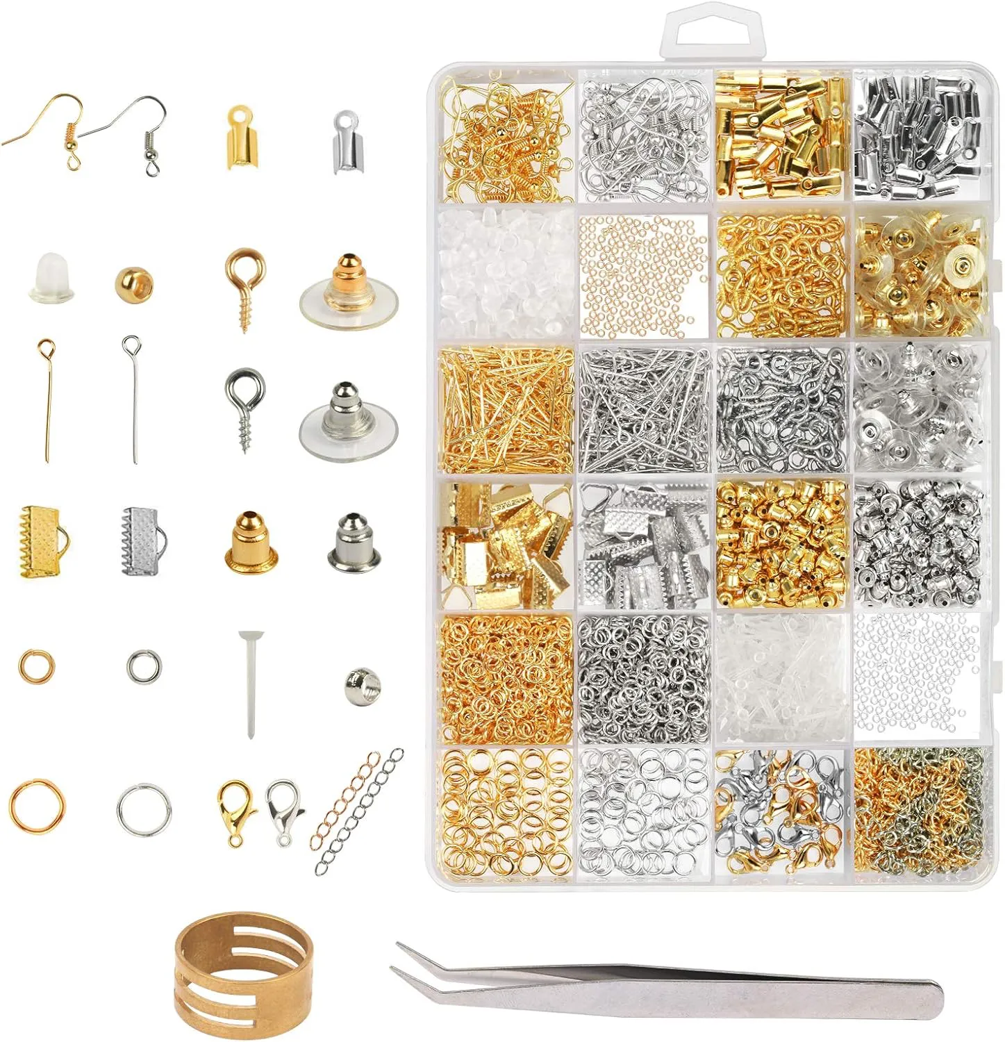 Bild von ZoomSky 2536tlg Schmuck Basteln Set für Ohrringe, Armbänder und Halsketten
