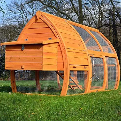 Bild von Zooprinz Hühnerstall aus massivem Vollholz mit Nistkasten, witterungsbeständig und leicht zu reinigen