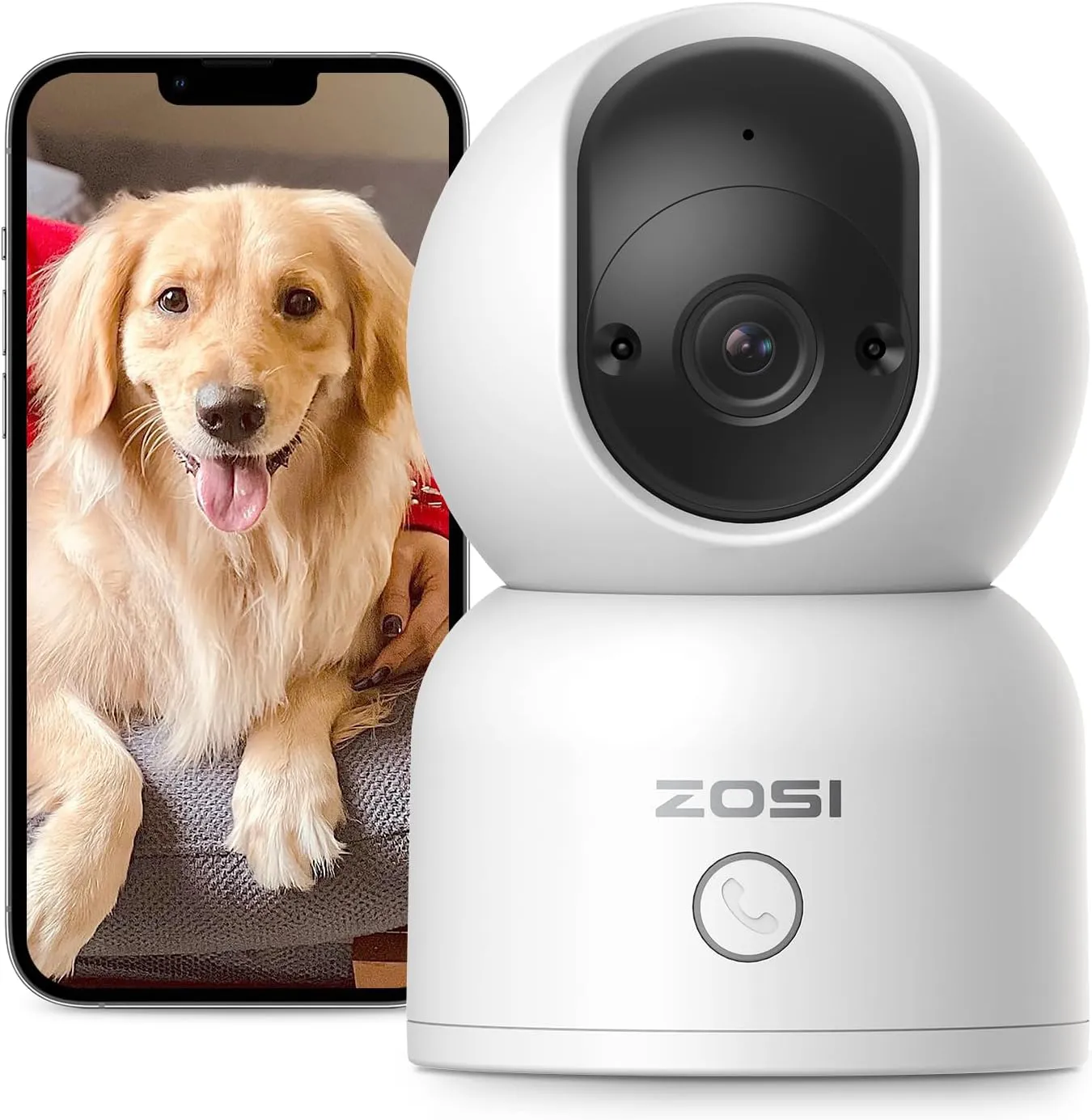 Bild von ZOSI C518 2K WLAN Innenüberwachungskamera mit 360° Schwenkfunktion und KI Personenerkennung