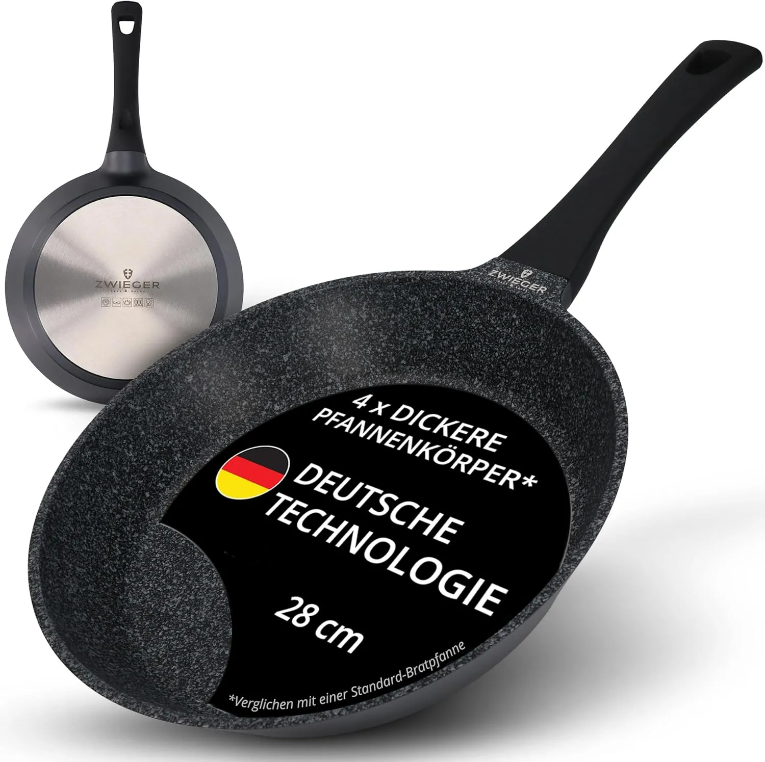 Bild von ZWIEGER Bratpfanne 28 cm für Induktion aus Aluguss mit Antihaftbeschichtung