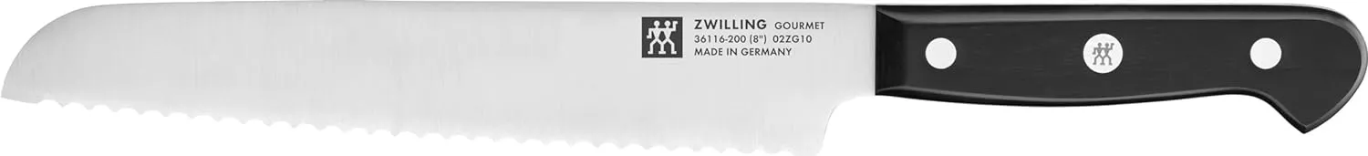 Bild von ZWILLING Gourmet Brotmesser mit 20 cm Klinge aus rostfreiem Spezialstahl und ergonomischem Kunststoffgriff in Schwarz, hergestellt in Deutschland