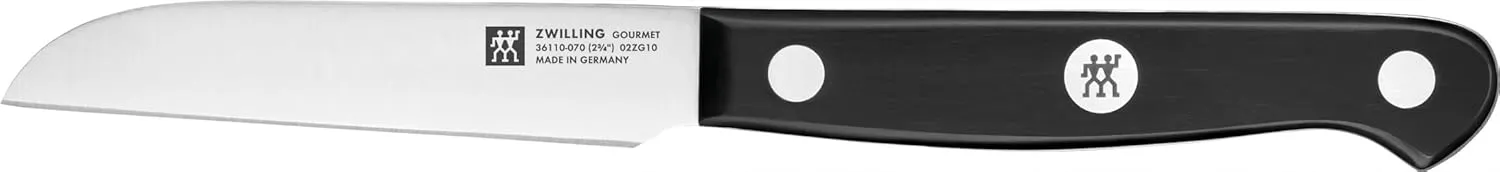 Bild von ZWILLING Gourmet Gemüsemesser mit 8 cm Klinge aus rostfreiem Spezialstahl und ergonomischem Kunststoffgriff, schwarz, Made in Germany