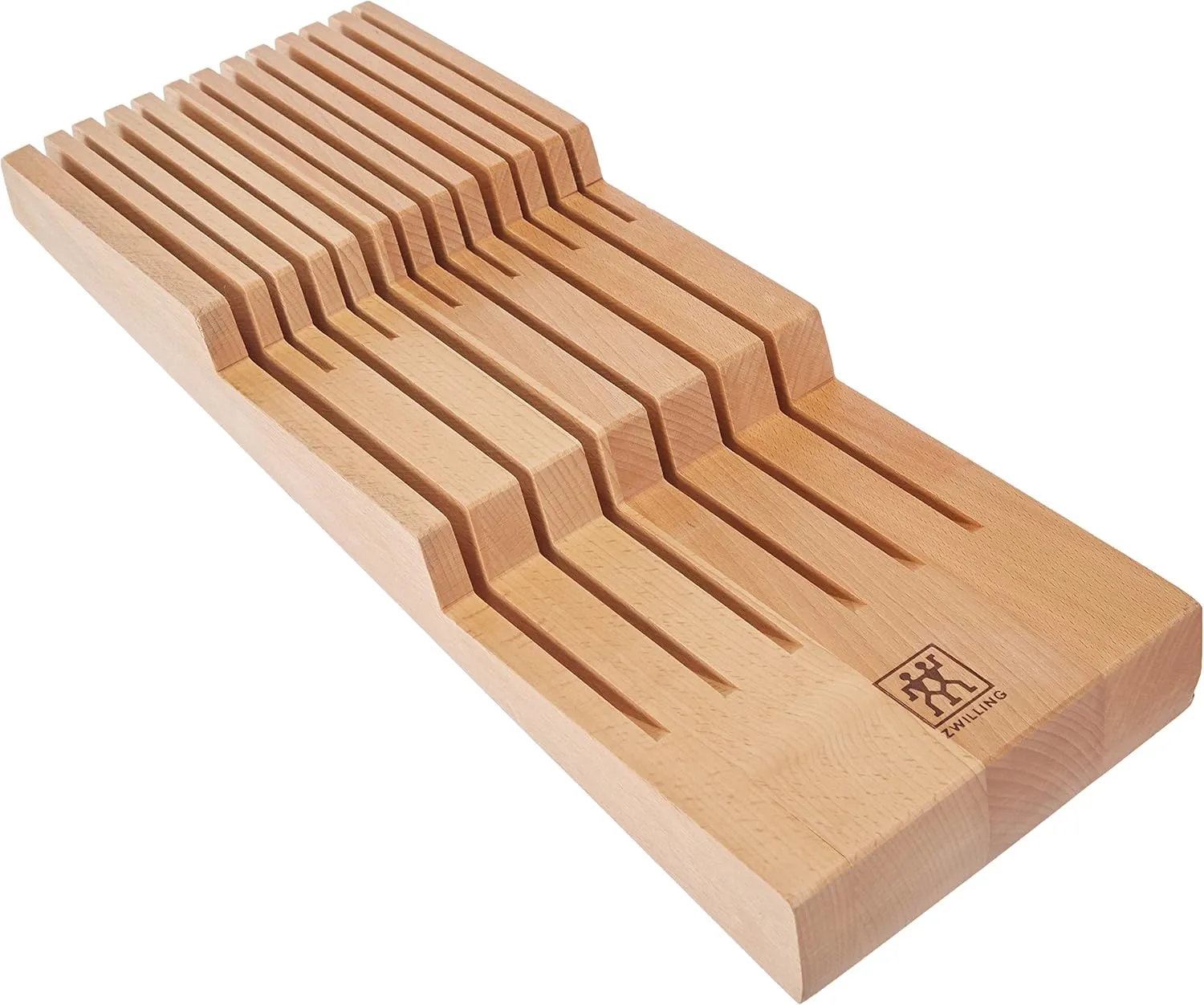 Bild von ZWILLING Messerhalter für Schubladen aus Holz für 12 Messer, 41 x 15,5 x 4,8 cm, braun