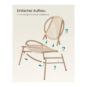 Bild von Balkonmöbel 3er Set mit Tisch und 2 Stühlen seeblau von SONGMICS