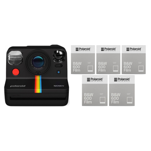 Bild von Polaroid Now+ Gen2 Kamera Schwarz + 600 B&W Film 8x 5er Pack