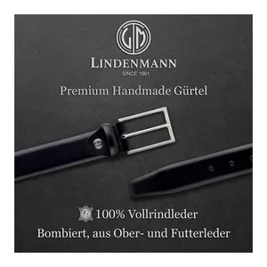 Bild von LINDENMANN Premium Ledergürtel Handmade in EU 35 mm schwarz