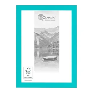 Bild von Clamaro Bilderrahmen COLLAGE – Türkis 30mm nach Maß aus Holz