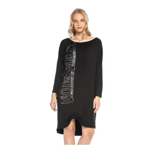 Bild von Cipo & Baxx Damen Freizeitkleid Knielang mit Raffung und Strasssteinen