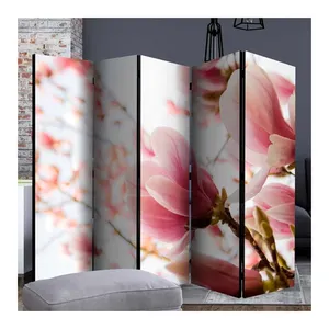 Bild von Paravent beidseitig bedruckt mit Magnolien Motiv
